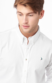 Boomerang - Nisse org. cot. stretch slim fit b.d. shirt - White