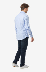 Boomerang - NISSE ORG. COT. STRETCH SLIM FIT B.D. SHIRT - Ice blue