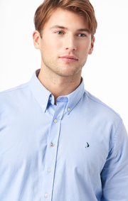 Boomerang - NISSE ORG. COT. STRETCH SLIM FIT B.D. SHIRT - Ice blue