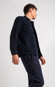 Boomerang - Leon suede overshirt - Blue nights