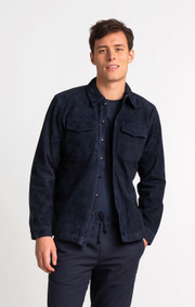 Boomerang - Leon suede overshirt - Blue nights