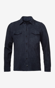 Boomerang - Leon suede overshirt - Blue nights
