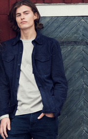 Boomerang - Leon suede overshirt - Blue nights