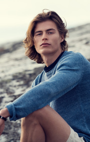 Boomerang - AXEL LINEN O-NECK SWEATER - Indigo