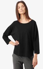 Boomerang - GRETA INTERLOCK TOP - Black