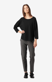 Boomerang - GRETA INTERLOCK TOP - Black