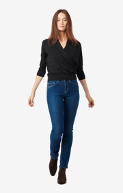 Boomerang - SAGA KNITTED WRAP SWEATER - Black