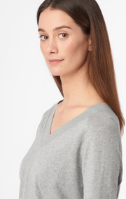 Boomerang - SALA V-NECK SWEATER - Grey melange