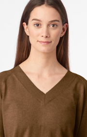 Boomerang - SALA V-NECK SWEATER - Cinnamon