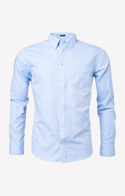 Boomerang - NILS ORGANIC COTTON SOLID OXFORD T.A. FIT B. SHIRT - Ice blue