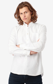 Boomerang - NILS ORGANIC COTTON SOLID OXFORD T.A. FIT B. SHIRT - White