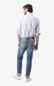 Boomerang - NILS ORG. COTTON STRIPE OXFORD T.A. FIT B.D. SHIRT - Ice blue