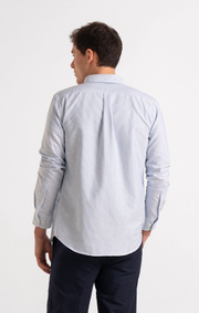 Boomerang - NILS ORG. COTTON STRIPE OXFORD T.A. FIT B.D. SHIRT - Ice blue