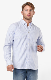 Boomerang - NILS ORG. COTTON STRIPE OXFORD T.A. FIT B.D. SHIRT - Ice blue