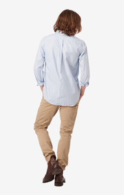 Boomerang - NILS ORG. COTTON STRIPE OXFORD T.A. FIT B.D. SHIRT - Ice blue