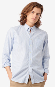 Boomerang - NILS ORG. COTTON STRIPE OXFORD T.A. FIT B.D. SHIRT - Ice blue