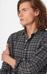 Boomerang - DANIEL THIN FLANEL SHIRT - Grey melange