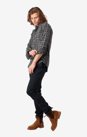 Boomerang - DANIEL THIN FLANEL SHIRT - Grey melange