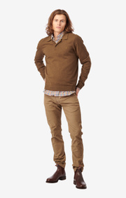 Boomerang - SIMON COTTON CASHMERE POLO SWEATER - Cinnamon