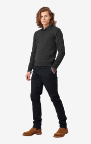 Boomerang - SIMON COTTON CASHMERE POLO SWEATER - Dk grey mela