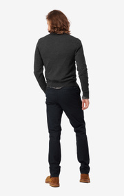 Boomerang - SIMON COTTON CASHMERE POLO SWEATER - Dk grey mela