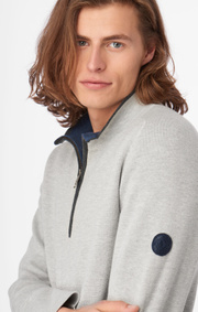 Boomerang - MELVIN HALF ZIP SWEATER - Grey melange