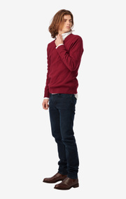 Boomerang - DANNY V-NECK SWEATER - Cabernet