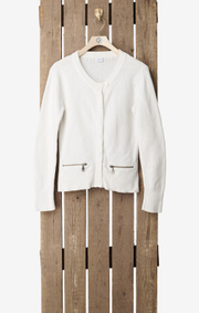 Boomerang - ZIP CARDIGAN - White