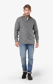 Boomerang - Flemming shirt tailored fit - Dk grey mela