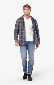 Boomerang - Chuck flanel shirt tailored fit - Midnight blue