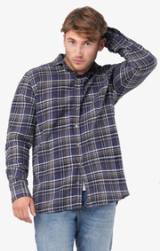 Boomerang - Chuck flanel shirt tailored fit - Midnight blue