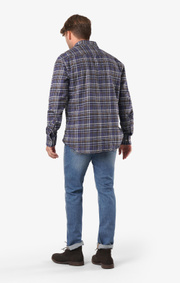 Boomerang - Chuck flanel shirt tailored fit - Midnight blue