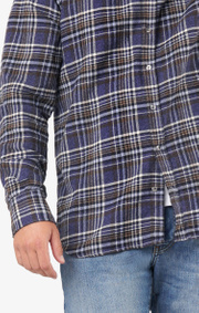 Boomerang - Chuck flanel shirt tailored fit - Midnight blue