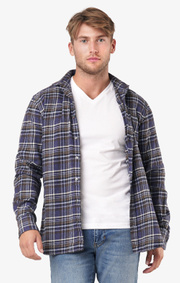 Boomerang - Chuck flanel shirt tailored fit - Midnight blue