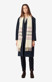 Boomerang - WOOL SCARF FARSTA CHECK - Offwhite