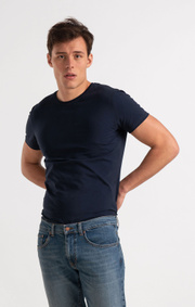 Boomerang - BASIC O-NECK ORGANIC COTTON T-SHIRT - Midnight blue