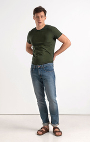 Boomerang - BASIC O-NECK ORGANIC COTTON T-SHIRT - Winter moss