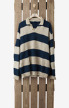 STRIPED POLO SWEATER