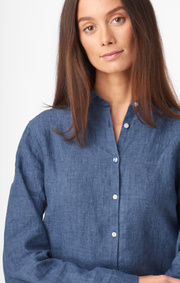 Boomerang - Lina linen shirt - Dark Indigo
