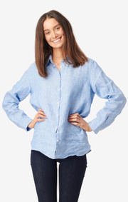 Boomerang - LINA LINEN SHIRT - Light indigo