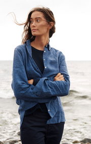 Boomerang - Lina linen shirt - Dark Indigo