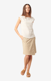 Boomerang - Frejus striped piqué top - Khaki beige