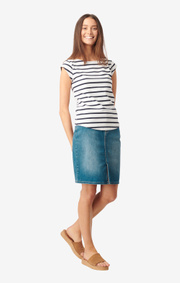 Boomerang - Frejus striped piqué top - Midnight blue