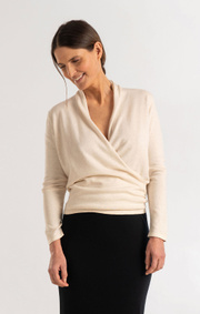 Boomerang - SARALI WRAP SWEATER - Offwhite