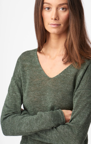 Boomerang - LILJA LINEN SWEATER - Venetian green