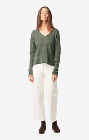 Boomerang - LILJA LINEN SWEATER - Venetian green