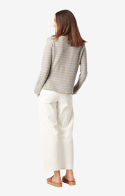 Boomerang - Vilja striped linnen sweater - Dark putty