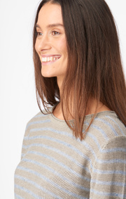Boomerang - VILJA STRIPED LINNEN SHIRT - Dark putty