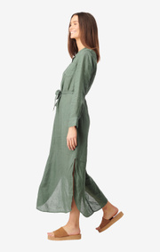 Boomerang - Båstad linen dress - Venetian green