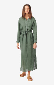 Boomerang - Båstad linen dress - Venetian green